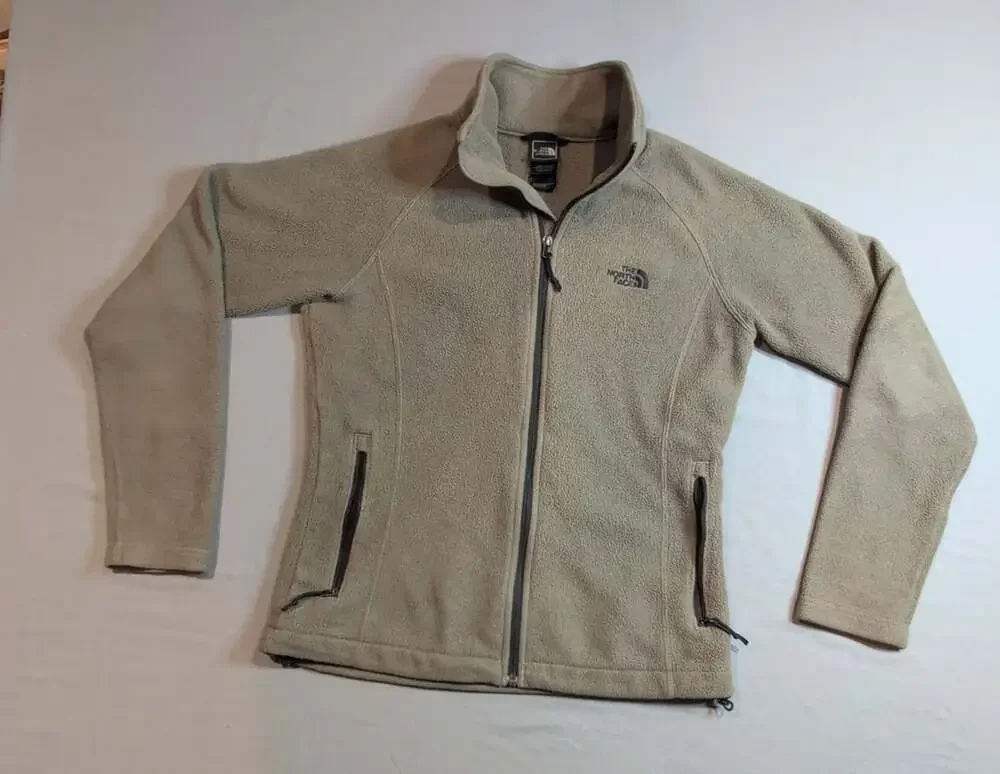 The North Face Full Zip Fleece Jacket Olive Green Tan